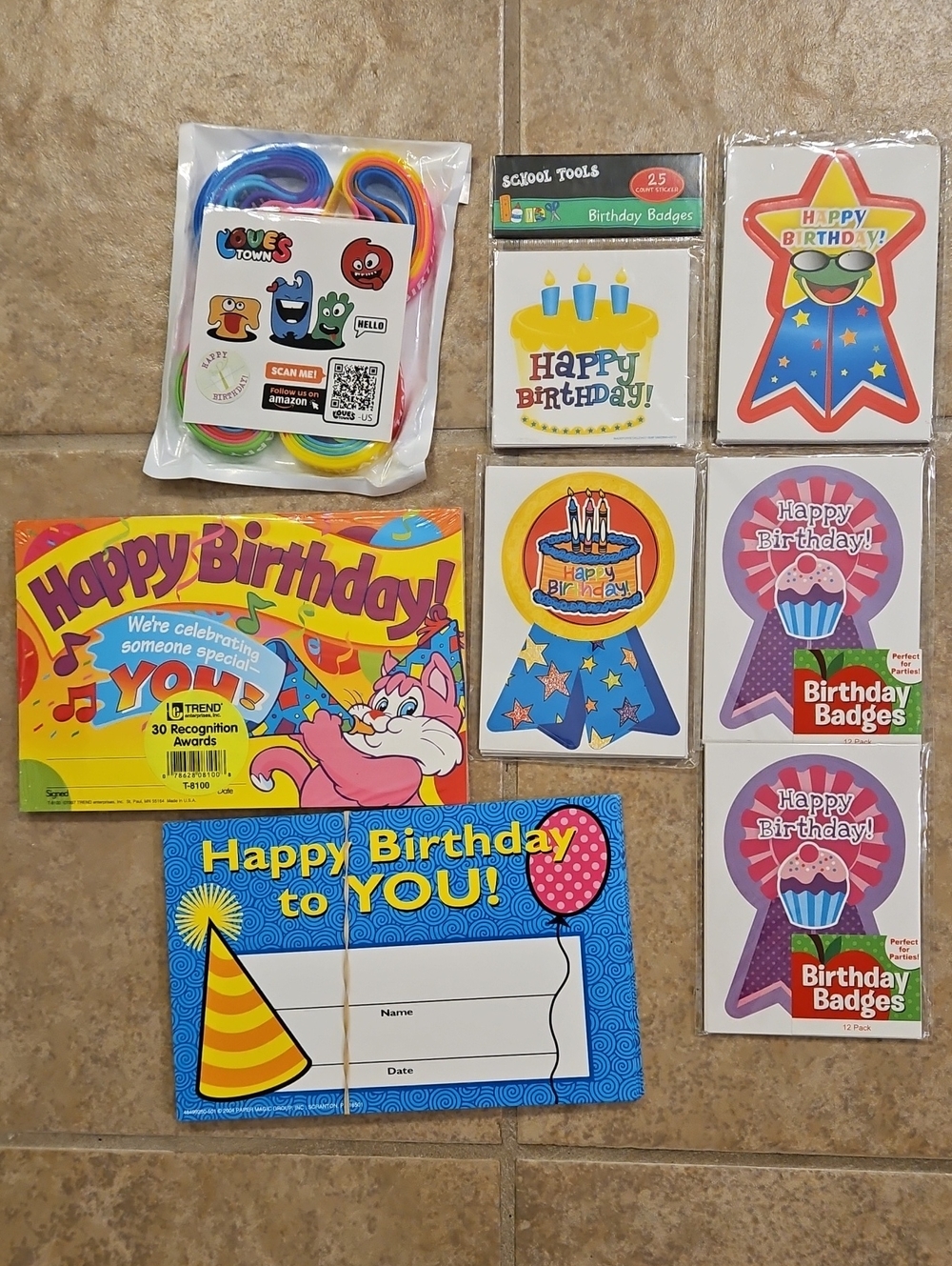 Birthday Bundle: Badges, Bracelets & Certificates